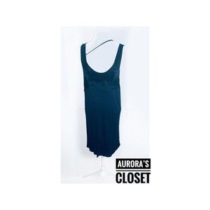 Diesel L Black Tank Dress Blue Tie Dye Detail Cross Strap Viscose $250